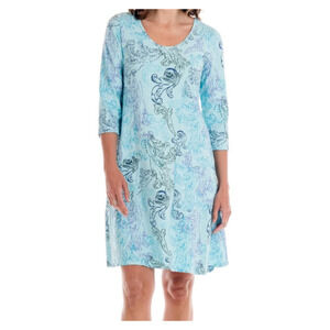 Fresh Produce Waverly Swirl Dalia Pocket Dress Size S Swimming Blue Knee Length